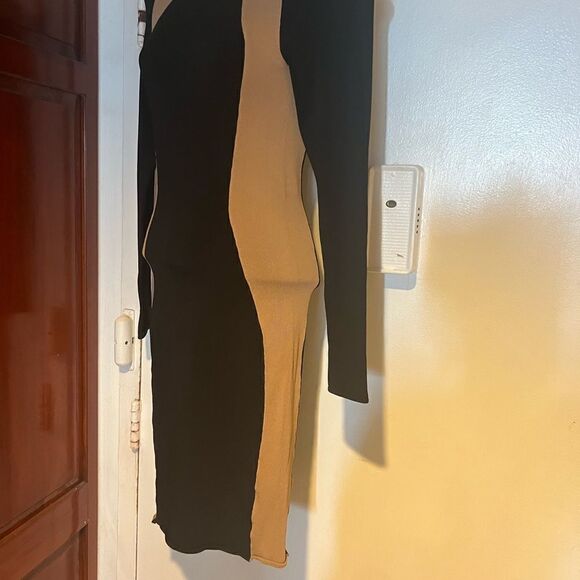 Dress a.l.c bandage two toned color block runway piece bodycon sweater dress - Picture 2 of 5